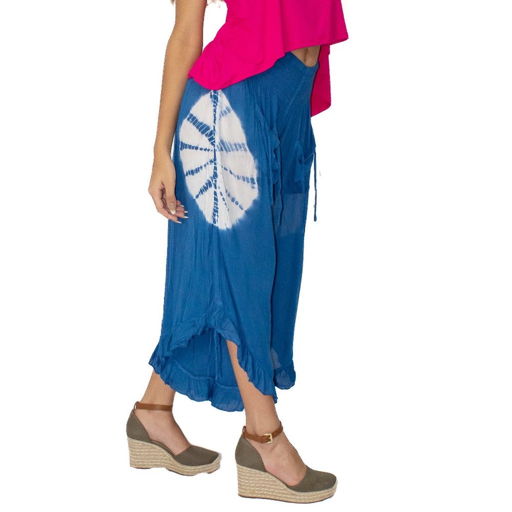 Flared Ruffled Printed Pant